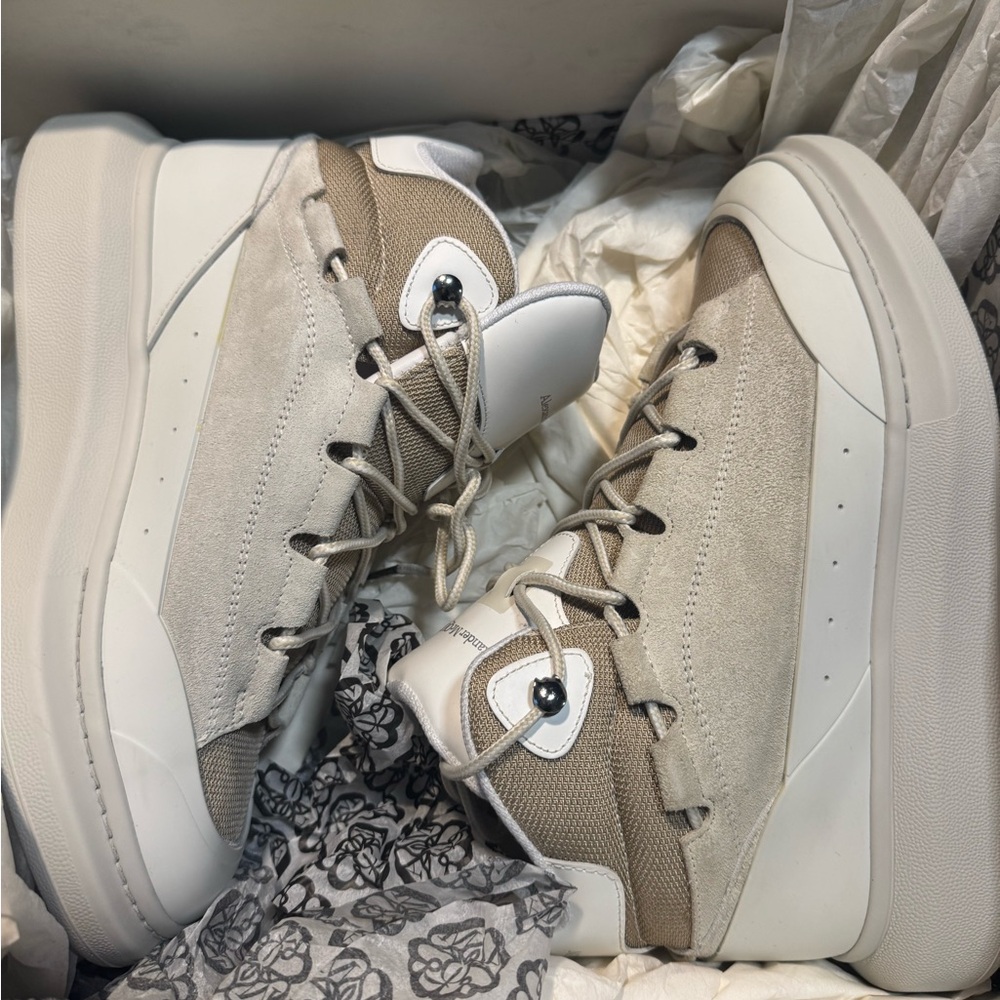 Alexander McQueen Beige and White Sneakers ( SIZE - 40 US - 7)